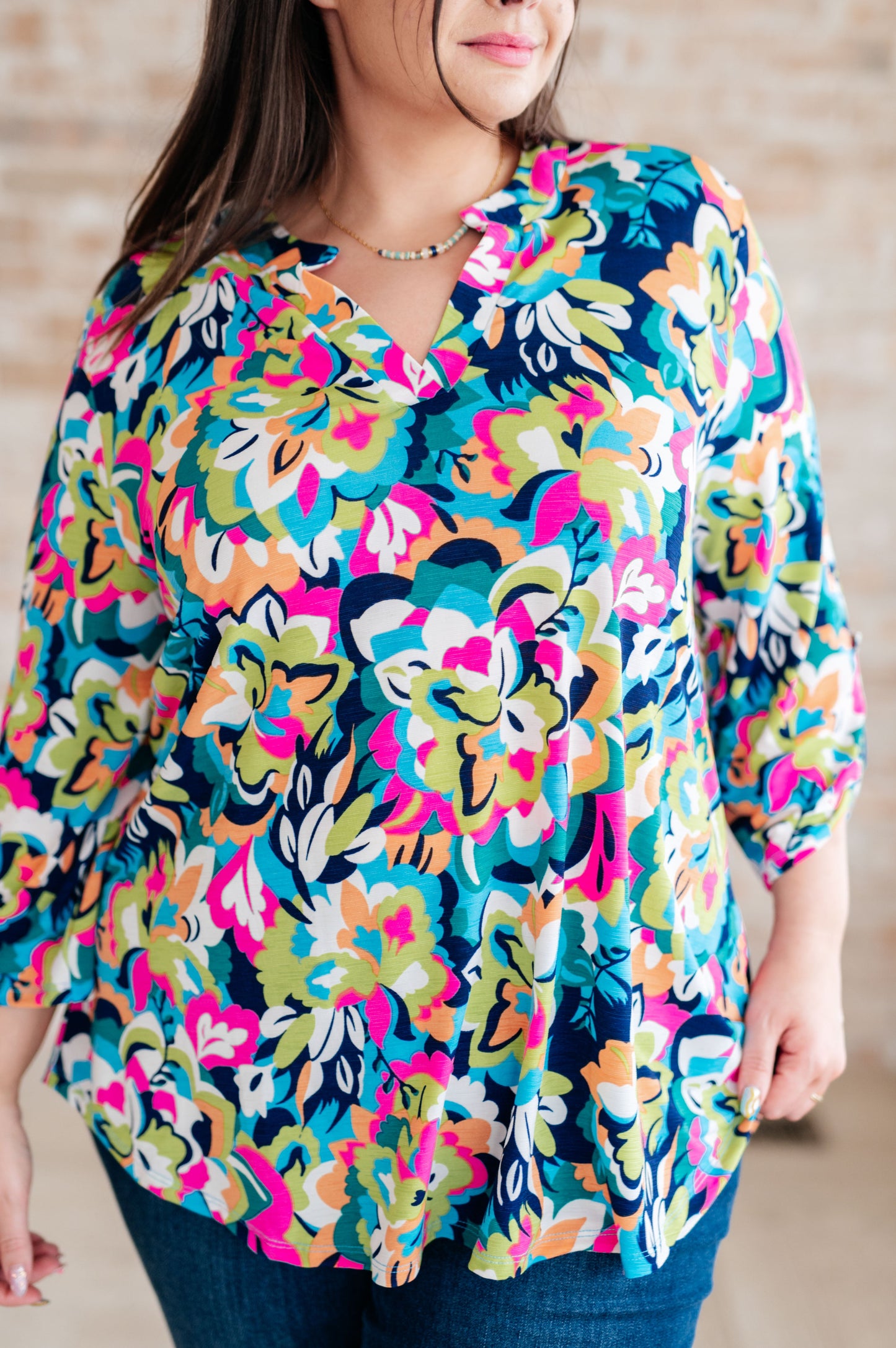 Little Lovely Blouse in Neon Floral