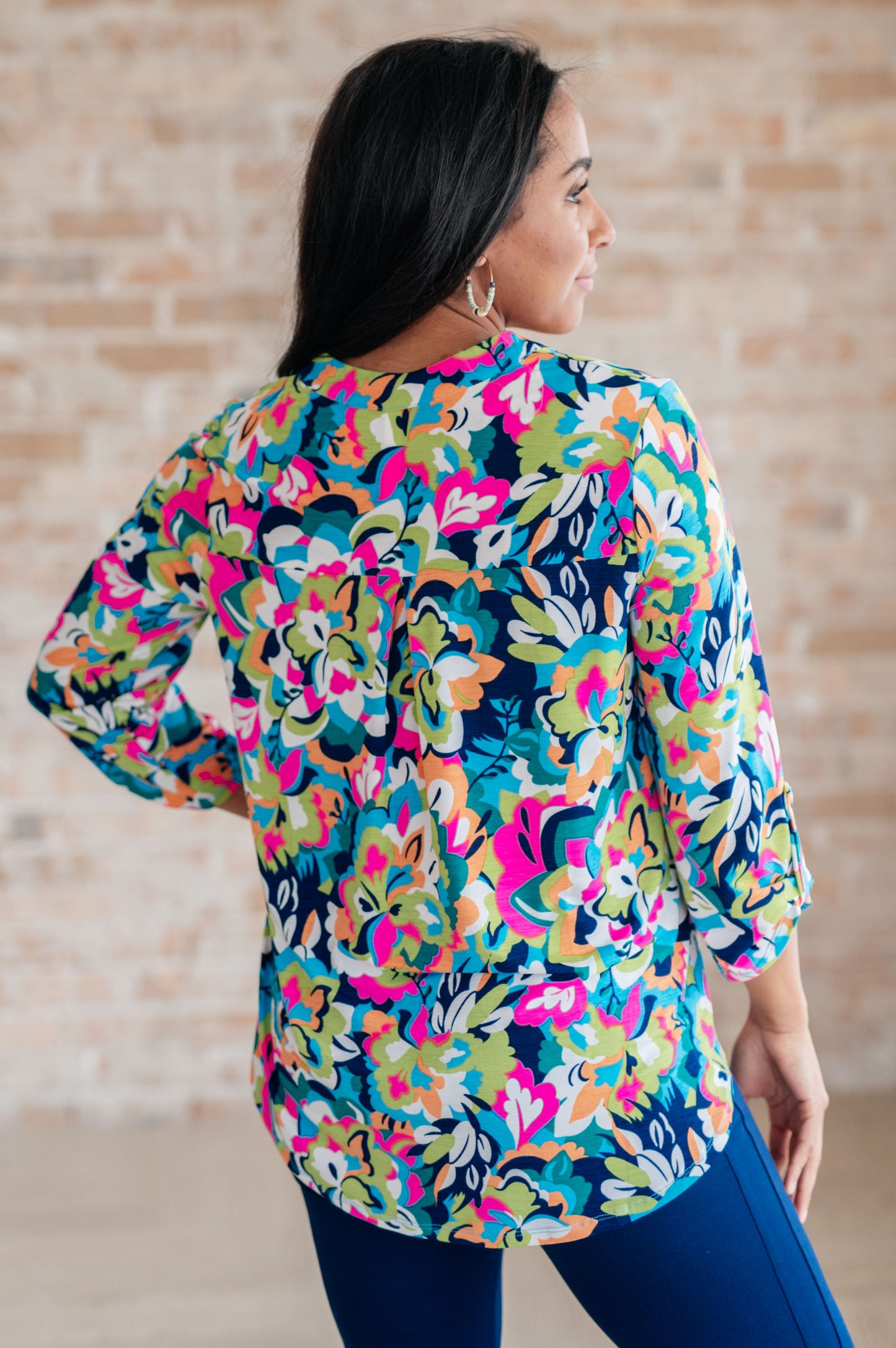 Little Lovely Blouse in Neon Floral