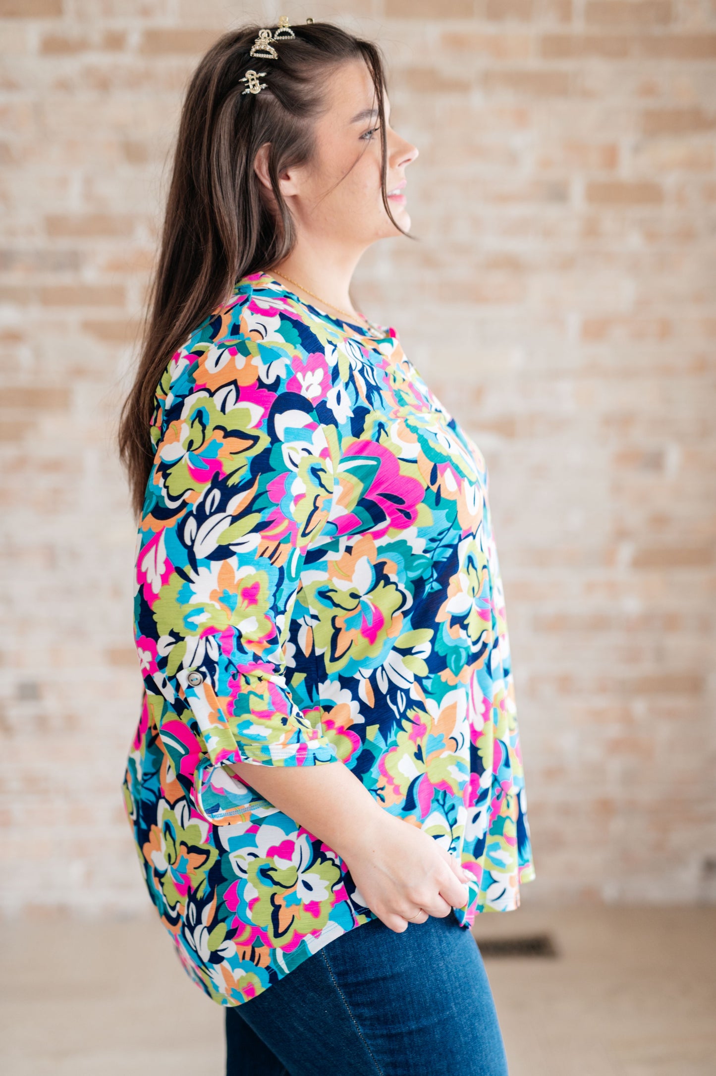 Little Lovely Blouse in Neon Floral